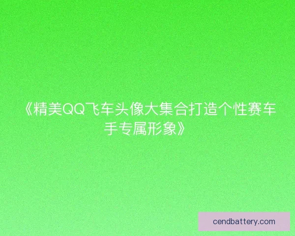 《精美QQ飞车头像大集合打造个性赛车手专属形象》