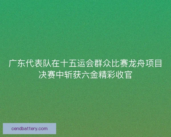 广东代表队在十五运会群众比赛龙舟项目决赛中斩获六金精彩收官