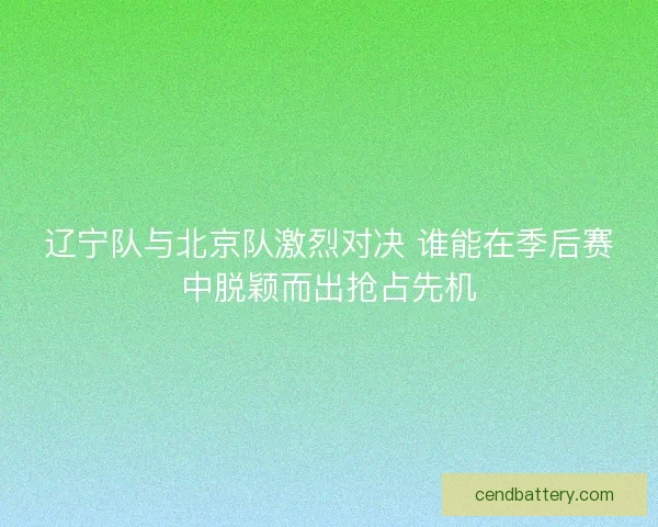 辽宁队与北京队激烈对决 谁能在季后赛中脱颖而出抢占先机
